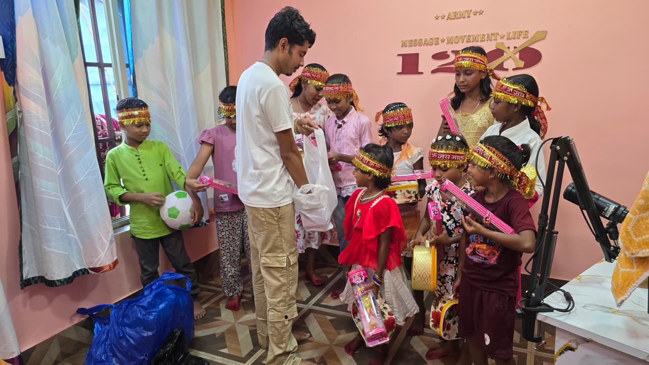 120 Army village and children support in India